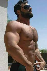 Shirtless Male Masculine Hairy Chest Beard Muscle Beefcake Man PHOTO 4X6  B544 | eBay
