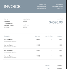Sample Invoice Template Free Download Send In Minutes