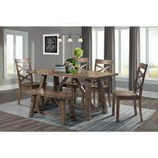 Kitchen & dining room sets : Picket House Furnishings Regan 6 Piece Dining Table Set With 4 Side Chairs And Bench Drn1006ds The Home Depot