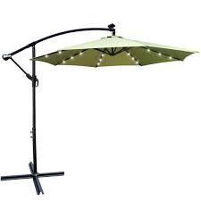 Tidoin 10 Ft Metal Cantilever Patio Umbrella In Lime Green With Led Lights And Umbrella Base
