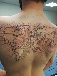 You have studied about different countries and maps in geography, now carry it along with you by sporting a world map tattoo. World Map Tattoo From Portugal To The World Eahh Country Will Be Colored In As I Travel Around The World Throughout My Life Done By Palmito Palmito Tattoo Braga Portugal March
