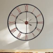 Large Metal Skeletal Wall Clock Time