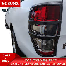 Carbon Fiber Color Tail Lights Cover For Ford Ranger T6 T7 T8 2012 2019 2020 Wildtrak Light Cover Lights Stylelight Exterior Aliexpress