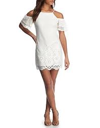 High neck white dress lace. Speechless White High Neck Lace Cold Shoulder Dress Belk