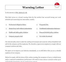 employee warning letter in singapore