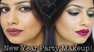 glitter party makeup 2 lip options