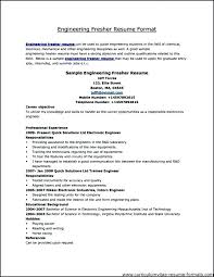 Sample Resume Format For Freshers Engineers In Word Mechanical