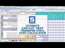 Ultimate Cad Cut Heat Transfer Vinyl Cost Calculator Youtube