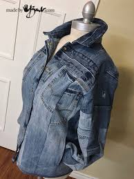 upcycle denim jeans to jacket made by