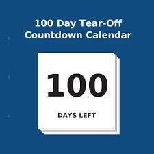 100 Day Tear Off Countdown Calendar Walmart Com