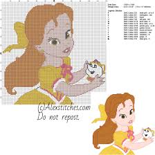 Baby Princess Belle Disney Free Cross Stitch Pattern 120x118