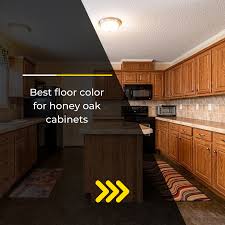 best floor color for honey oak cabinets