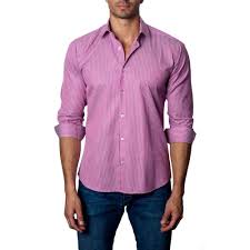 Jared Lang Benji Long Sleeve Semi Fitted Shirt In Pink