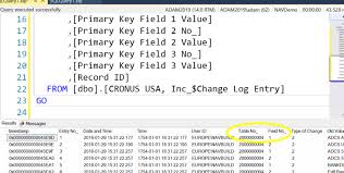 nav object field and option numbers in sql