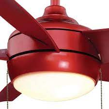 Led Red Ceiling Fan With Light Kit