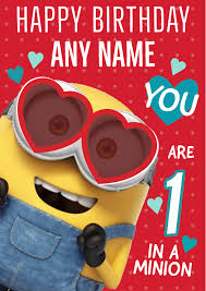 Celebrate with minions using our great range of stylish and hysterical minion birthday cards! Personalised One In A Minion Birthday Card