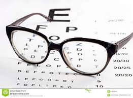 Eye Glasses On Eyesight Test Chart Stock Image Image Of
