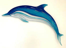 Large Dolphin Fish Metal Hanging Wall