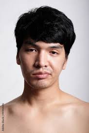 headshot of asian man face with no