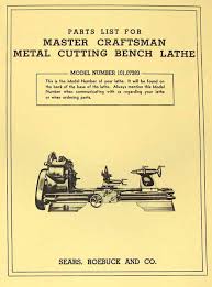Craftsman 101 07383 Metal Lathe Parts Manual With Threading Chart
