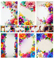 colorful flower border designs