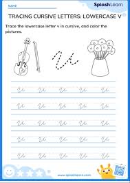 tracing cursive letters lowercase v