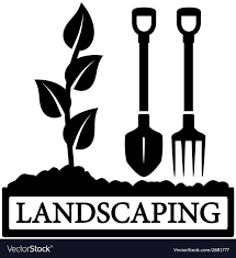 Black Landscaping Icon With Sprout And