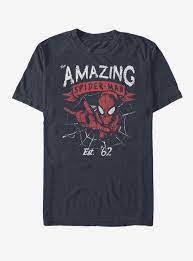 Marvel Spider Man Grunge Fwip T Shirt Boxlunch Spiderman Shirt  gambar png