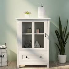 Qualler White Buffet Storage Cabinet