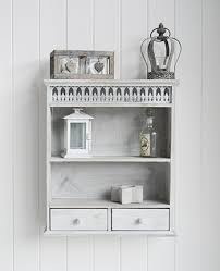 Grey Washed Wooden Shelf With Drawers