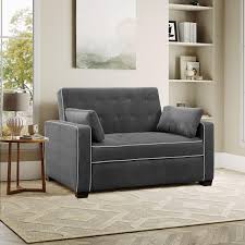 Serta Ayva Convertible Queen Sofa Size Null Charcoal