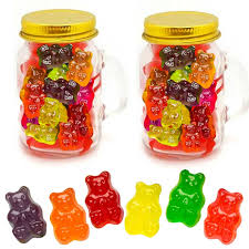 gummy bears in mason jar