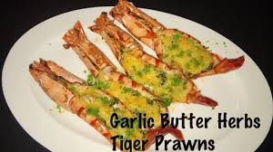 garlic er herb cheesy tiger prawns
