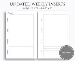 Free Horizontal Weekly Printable With Notes Section For Mini Happy