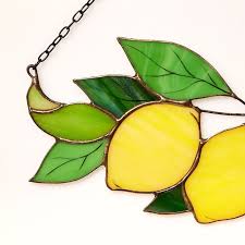 Lemon Branch Stained Glass Suncatcher