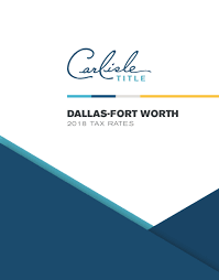 Dallas Fort Worth 2018 Tax Rates
