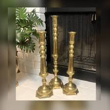 Floor Brass Candlesticks Fireplace