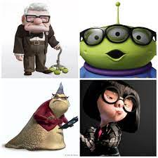 Pixar characters with glasses