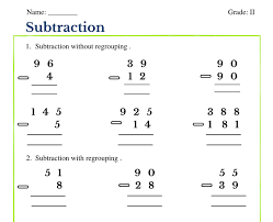 subtraction worksheet for grade 2