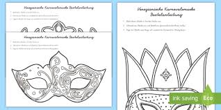 Bastelvorlagen kostenlose vorlagen & muster zum download. Venezianische Karnevalsmaske Bastelvorlage Teacher Made