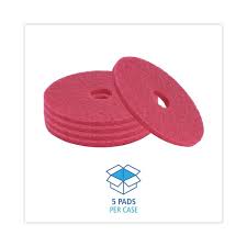 boardwalk red standard 17 in buffing floor pads 5 count