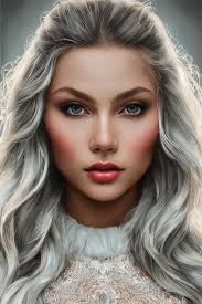 gray hair pretty makeup