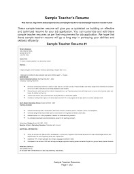 Free Teacher Resume Templates Download Format For Teachers File Free