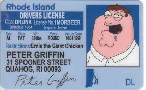 peter griffin of the family guy id card