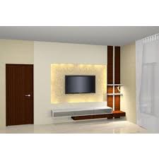 modern wooden wall mounted tv unit rs