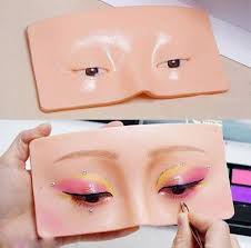 female silicon eye makeup dummy