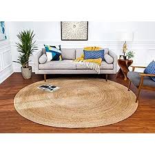 hand woven jute area rug braided 3x3