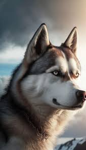siberian husky dog 4k white background