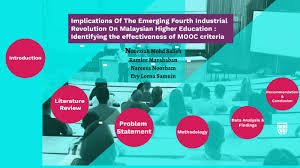 Every country is preparing their strategies to address the industrial revolution awang m.n., ariffin e.h., ariffin a. Implications Of The Emerging Fourth Industrial Revolution On Malaysia Hingher Education Identifying The Effectiveness Of Mooc Criteria By Evy Lorna