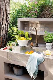beautiful outdoor kitchen with sink